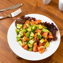 Beautiful shepherd's salad, top view