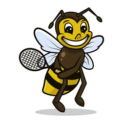 Bee cute mascot sport-related design