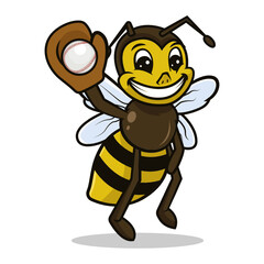 Bee cute mascot sport-related design