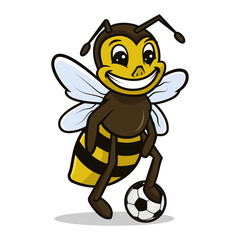 Bee cute mascot sport-related design