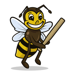 Bee cute mascot sport-related design