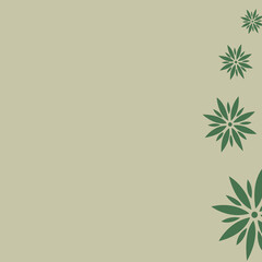 green background with flowers and leaves