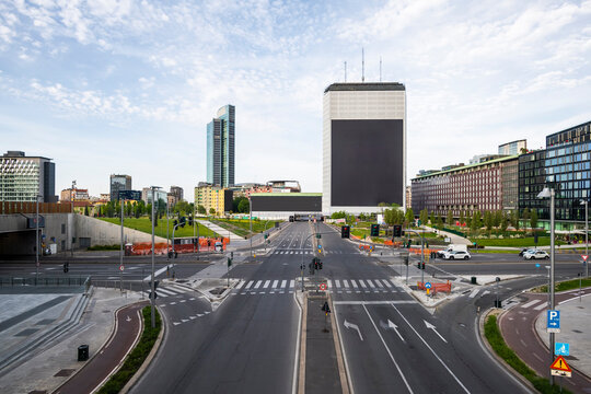 Italy, Milan, Porta Garibaldi intersection during COVID-19 outbreak