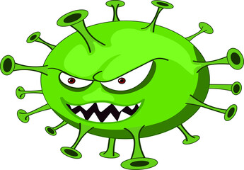 vector of a virus with a face