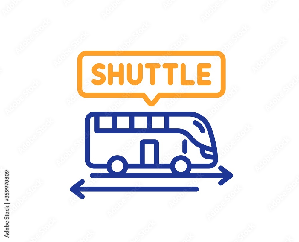Poster shuttle bus line icon. airport transport sign. transfer service symbol. colorful thin line outline c