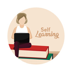 Young woman studying