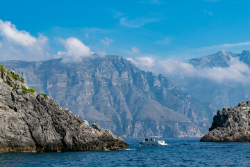 boat sailing around the Mediterranean sea