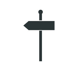 Signpost icon. Road sign vector icon. Direction arrow sign vector illustration. 