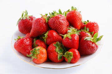 tasty red strawberries from my garden close up