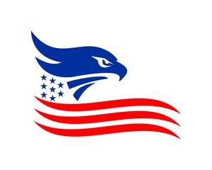 American flag with eagle head