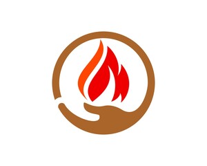 Fire flame on hand