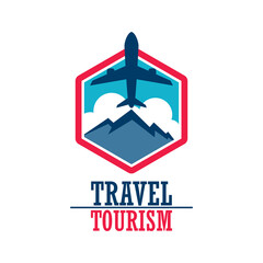 travel tourism logo isolated on white background. vector illustration	