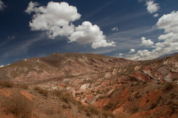 Geology. Colorful hill in the arid desert under a beautiful sky. 