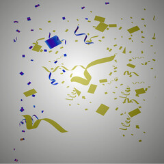 Colorful confetti. Festive of falling shiny confetti isolated on transparent background.