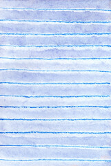 Illustration hand drawn watercolor background light blue horizontal stripe