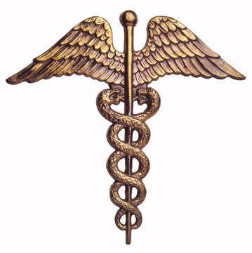 caduceus medical symbol isolated on white