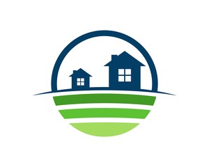 Circle shape with farm house