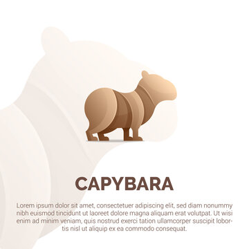 Vector Illustration Of Colorful Capybara Logo Template