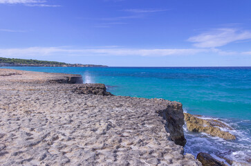 The most beautiful coast of Apulia: Torre Sant' Andrea, Otranto , ITALY (Lecce).Typical coastline...