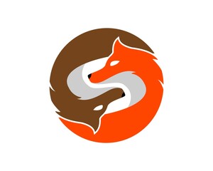 Two fox form a yin yang