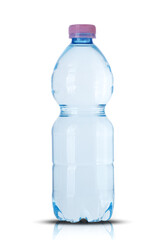 small plastic bottle with mineral water