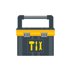 Tool box for instruments. Workman toolkit. Crate for hand tools. Workbox in flat style. Vector illustration