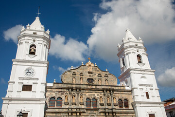 Fototapeta na wymiar Panama Cathedral, San Felipe Old Quarter, UNESCO World Heritage Site, Panama City