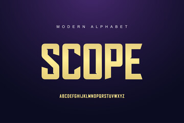 Elegant gold alphabet font set. Typography modern style display font. Premium Vector