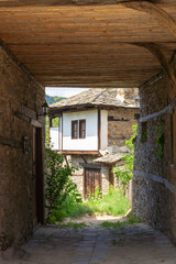 Fototapeta na wymiar View towards a traditional bulgarian house