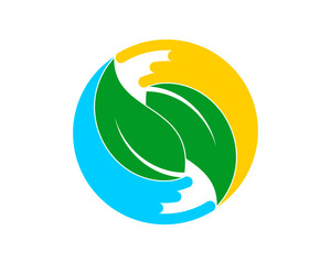 Circle shape with leaf inside