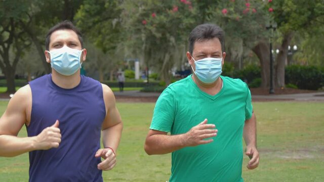 483 two people going for a jog during covid19 pandemic