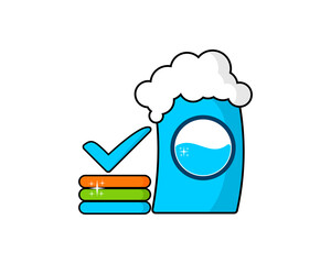 Laundry machine with clean t-shirt