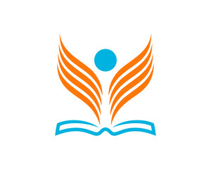 Naklejka premium Abstract education book with success people