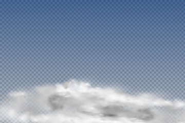 Set of realistic isolated and transparent clouds,fog or smoke on a blue background.Graphic element vector. Vector design shape for logo, web and print.