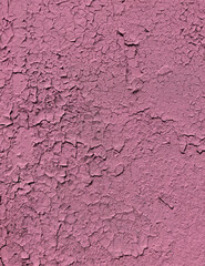 Old cracked paint background. Abstract natural grunge pink paint wall texture.