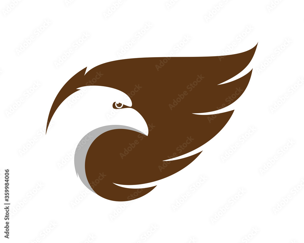 Sticker eagle with spread wing