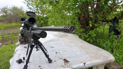 old gun on the ground