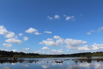 clouds over lake