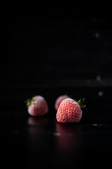 Strawberry on black background