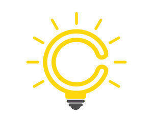 C Letter like a lamp