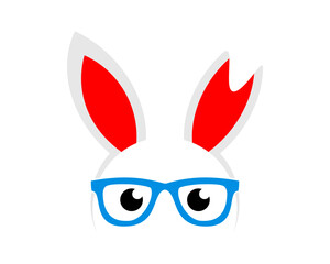 Geek rabbit with cute eyeglass
