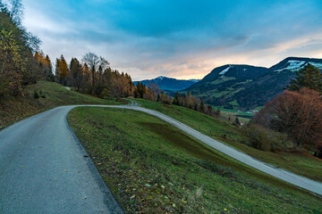 Colorful autumn hike near Immenstadt