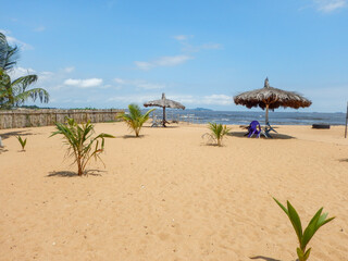 Fototapeta na wymiar Atlantic Ocean beach, Monrovia, West Africa, Liberia, Hotel 