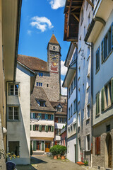 Fototapeta na wymiar Street in Rapperswil, Switzerland