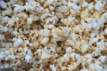 Macro of caramelized popcorn