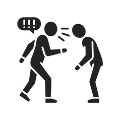 Verbal bullying black glyph icon. Harassment, social abuse and violence. Sign for web page, mobile app, button, logo.
