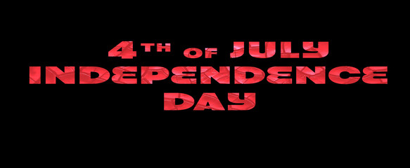 Happy independence day of USA - text card. celebrate on 4 July. Text 4th of July Independence Day.
