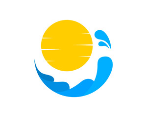 Fototapeta premium House in the beach with sunset behind