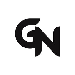 GN Letter Logo Design With Simple style