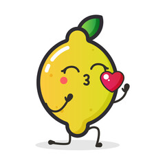 Cute Lemon fruit character for illustration or mascot.